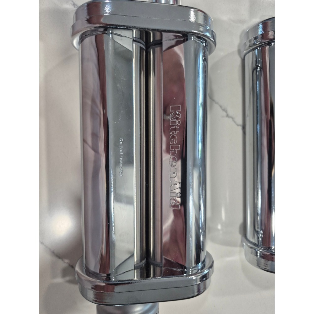 KitchenAid 3-Piece Pasta Roller & Cutter Set Attachment KSMPSA KSMPRA Chrome - Picture 3 of 8
